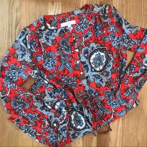 LOFT Floral Long-Sleeve Shirtdress